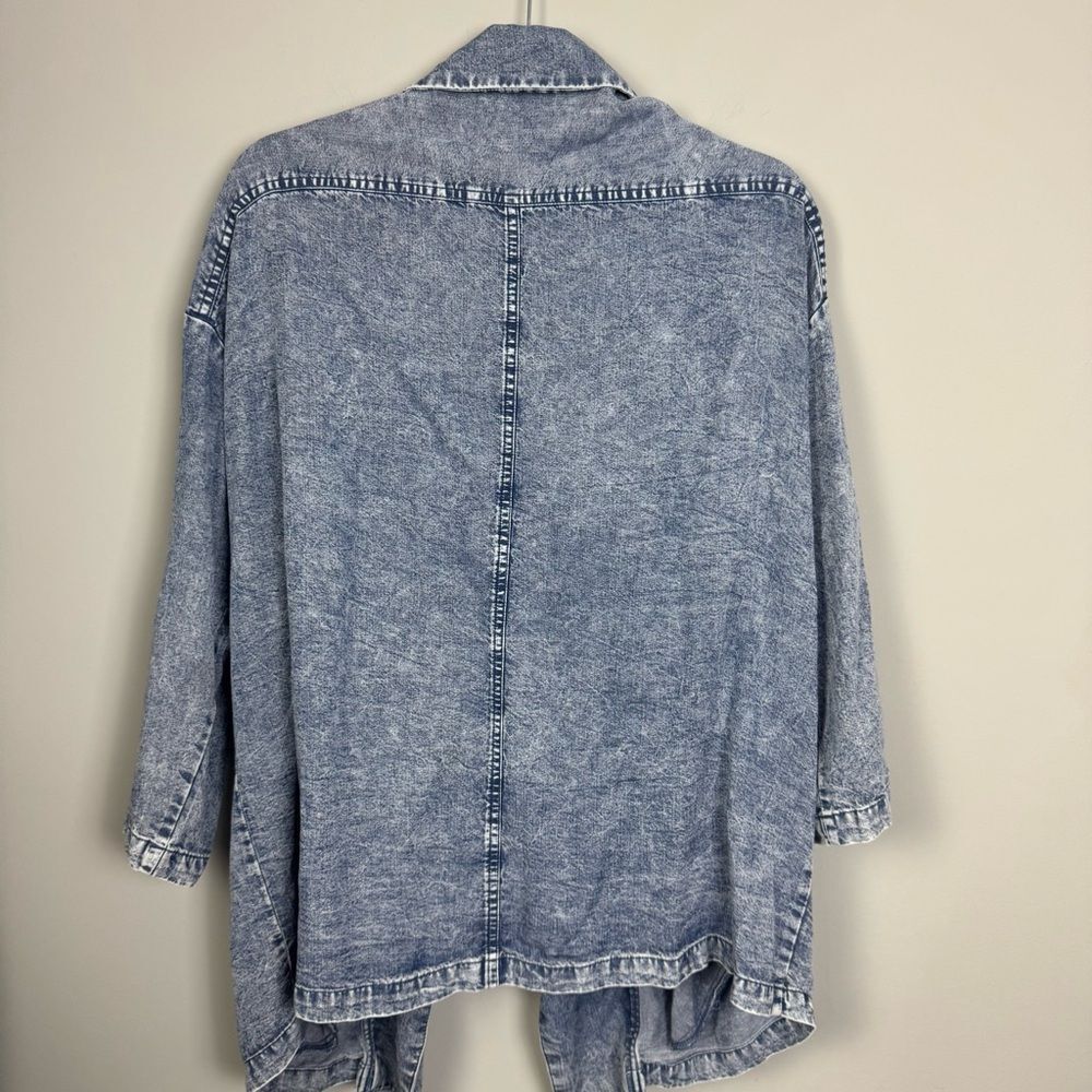 ADYSON PARKER | Lightweight Open Front Chambray Denim Jacket Women’s Size Medium - Picture 8 of 8